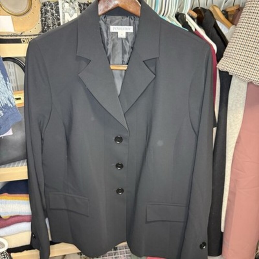 Pendleton Black Blazer Jacket Womens Size 16 Tailored 3-Button Lined